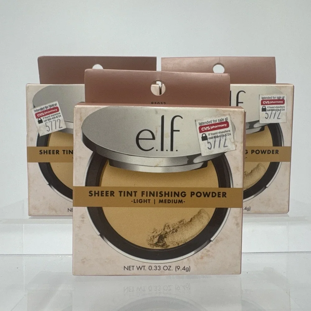 3 Pack E.l.f. Sheer Tint Finishing Setting Powder Light/Medium 0.33 oz. Elf